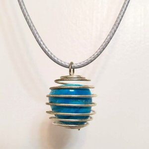 Turquoise Necklace, Polished Stone Pendant, Stone Necklace, Turquoise Jewelry